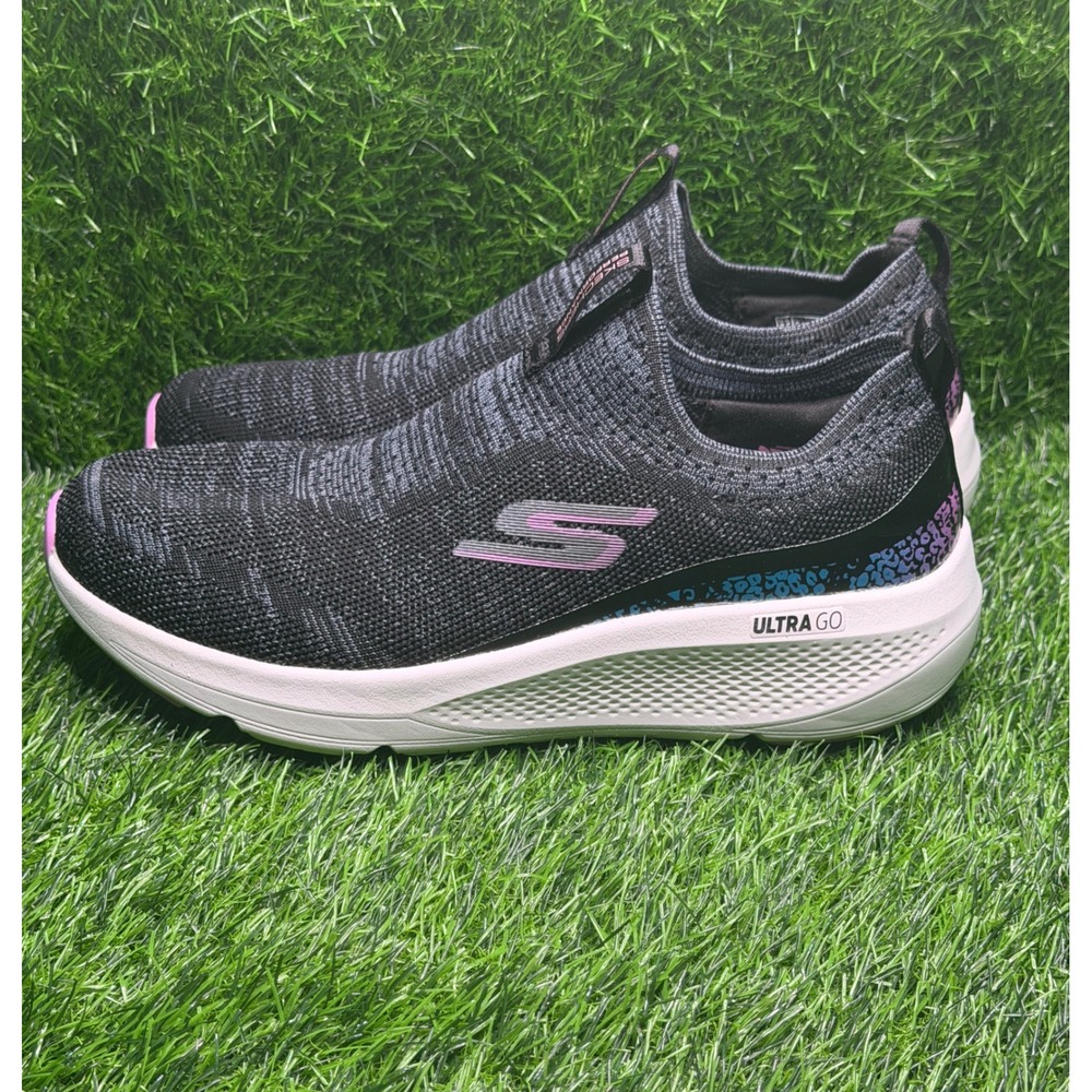Skechers Go Walk Workout Walker Black Pink Slip on Sneakers 128339 Womens 8.5